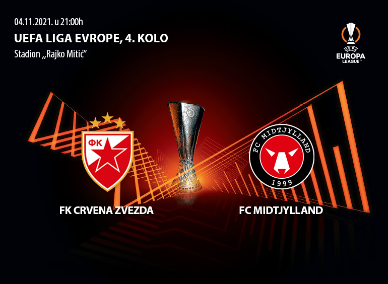 Карте за Crvena zvezda - FC Midtjylland, 04.11.2021 на 21:00 у Stadion "Rajko Mitić"