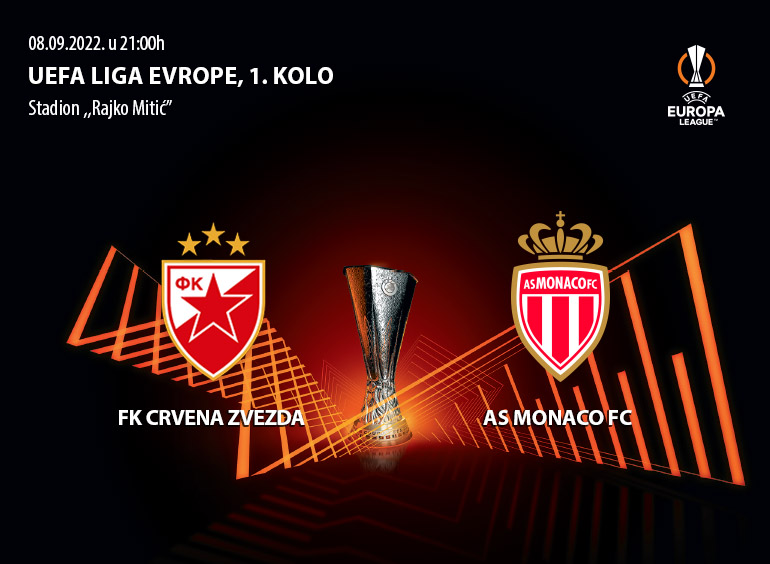 Tickets for FK Crvena zvezda - AS Monaco FC, 08.09.2022 on the 21:00 at Stadion "Rajko Mitić"
