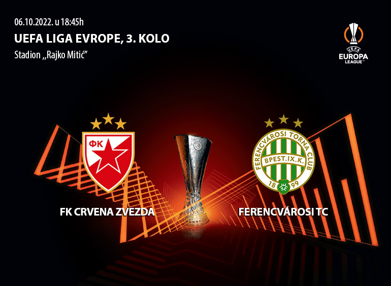 Tickets for FK Crvena zvezda - Ferencvarosi TC, 06.10.2022 on the 18:45 at Stadion "Rajko Mitić"